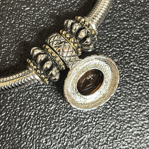 Silver Tone Magnetic Front Smoky Stone Brown Mesh Choker Necklace - Picture 7 of 11